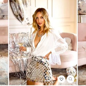 12th Tribe Silver Disco Skirt! 🪩 Brand new! Size large!